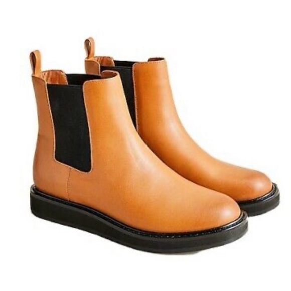 J. Crew Refined Leather Chelsea Boot In Rich Caramel. Woman’s Size 8 - Picture 2 of 10